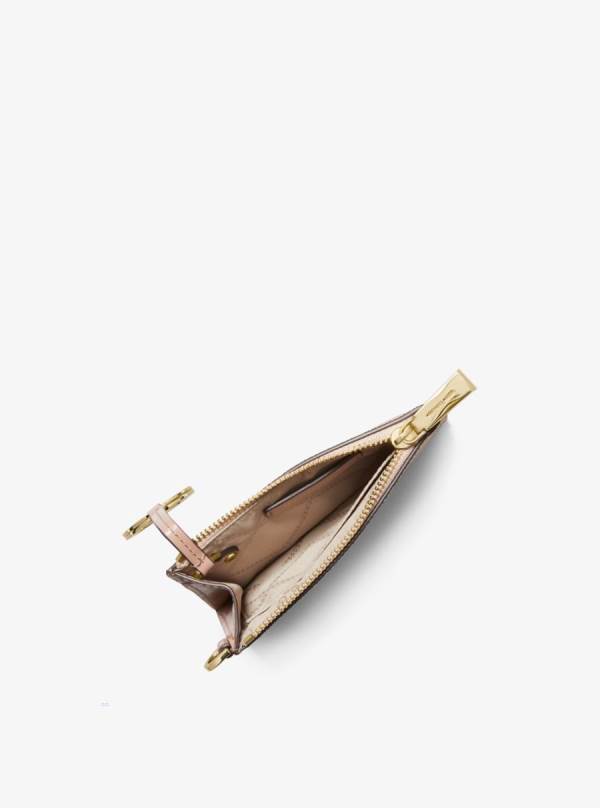 Damske Penazenky Michael Kors Small Logo Coin Wristlet Ruzove - Doplnky Michael Kors Akcia | LRDYH-5402